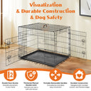 Double-Door Metal Dog Crate with Divider - Foldable & Portable Pet Kennel | Grows with Your Pup