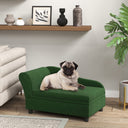Luxury Pet Sofa with 23L Hidden Storage - Tufted Velvet Dog Couch | Emerald Green