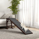 74' Extra-Long Wooden Pet Ramp with Landing Platform - Gentle Slope for High Beds | Solid Pine Wood