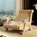2-in-1 Cat Hammock & Scratcher Lounge - Durable Linen Rope Bed | Modern Elevated Nest