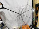 Transparent Dog Umbrella with C-Shaped Handle - Adjustable 2-in-1 Leash & Rain Cover