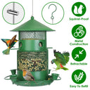 3-Tier Deluxe Wild Bird Station - Squirrel-Proof Rustproof Metal | 6 Perches & 4 Water Cups