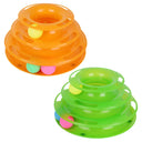 3-Tier Interactive Cat Ball Tower - Triple Level Roller Tracks Toy for Kittens & Cats