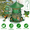 3-Tier Deluxe Wild Bird Station - Squirrel-Proof Rustproof Metal | 6 Perches & 4 Water Cups