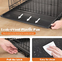 Double-Door Metal Dog Crate with Divider - Foldable & Portable Pet Kennel | Grows with Your Pup
