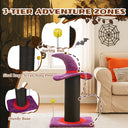 Wizard Hat Cat Scratching Post with Spring Ball Toy - Spooky Purple Halloween Decor