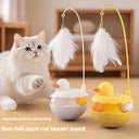 Interactive Duck Cat Toy - Lightweight Resin & Washable Kitten Teaser | Silent Play